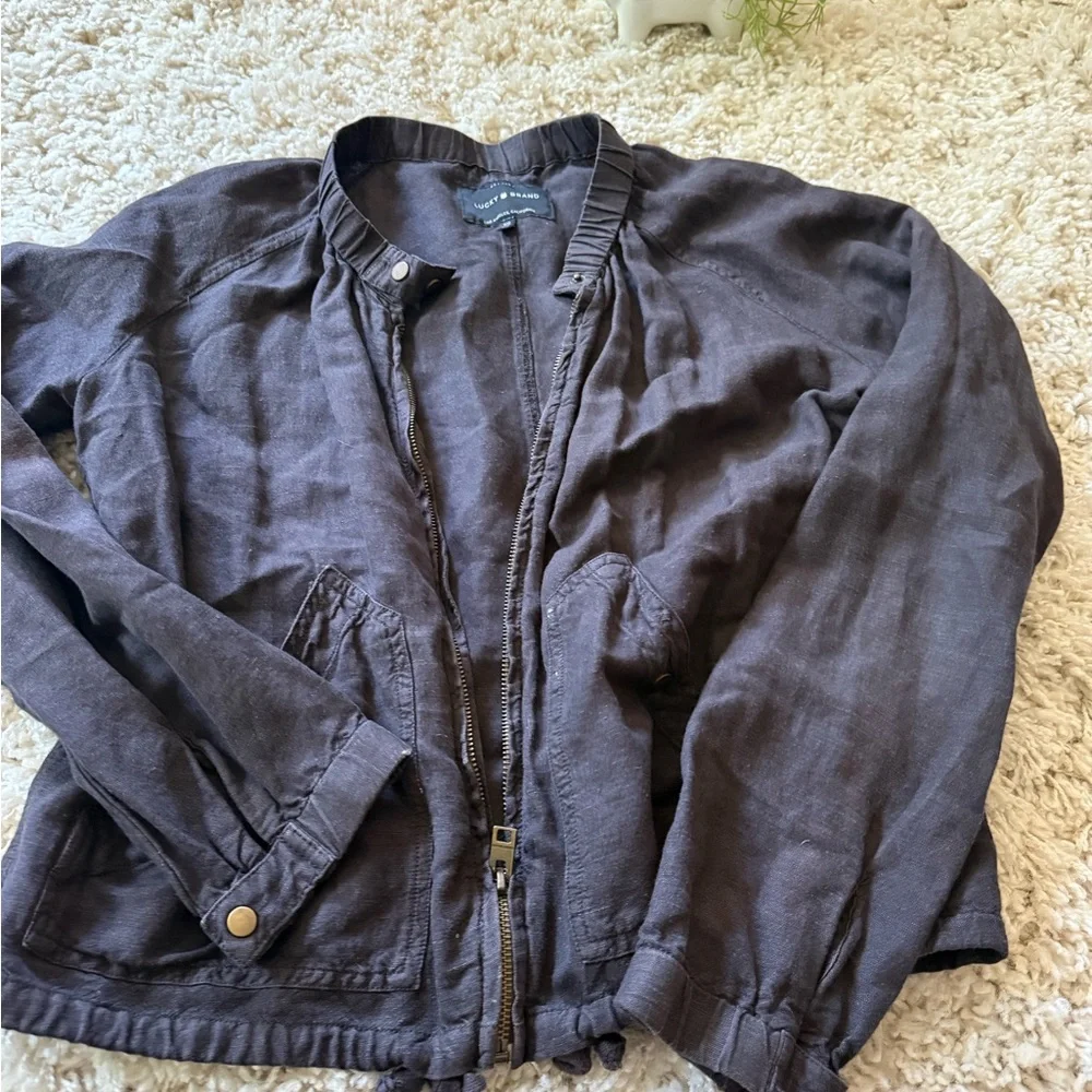 Lucky Brand Black Lightweight Shirt Jacket Relaxed Fit